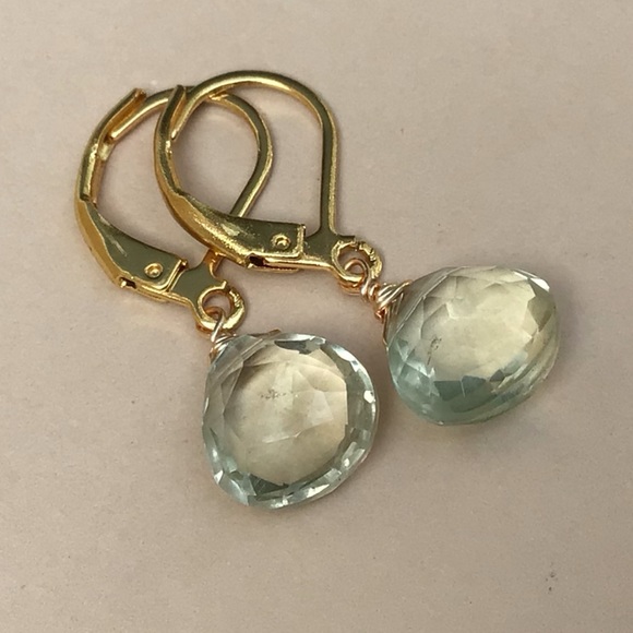 Natural Prasiolite Sundance charm Earrings - Picture 8 of 8